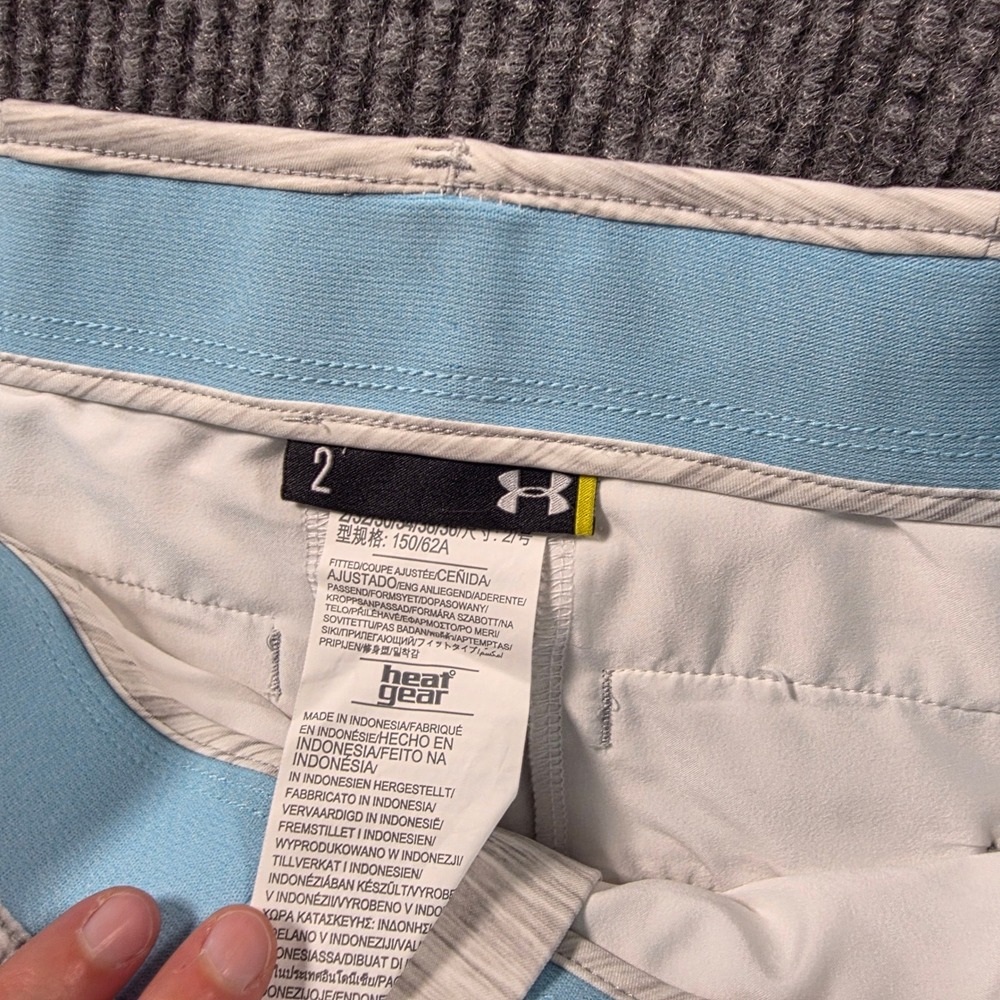 Under Armour HeatGear Link Golf Shorts Womens 2 Gray Space Dye - Picture 4 of 5